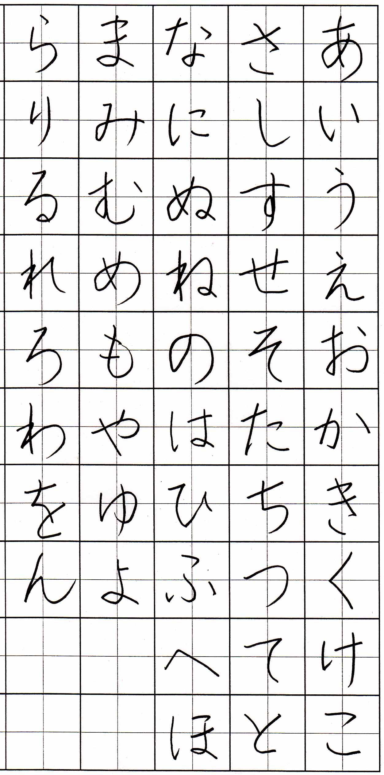 50 あいうえお 習字 手本 ひらがな 無料