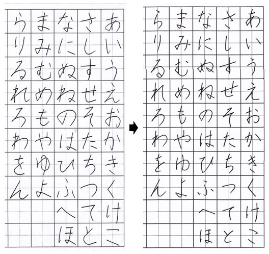 今まで書いていた字を見ると、本当に恥ずかしい･･･